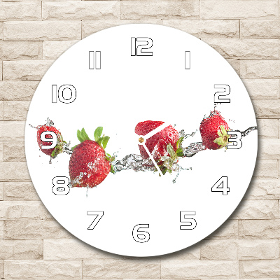 Round wall clock Strawberries and water