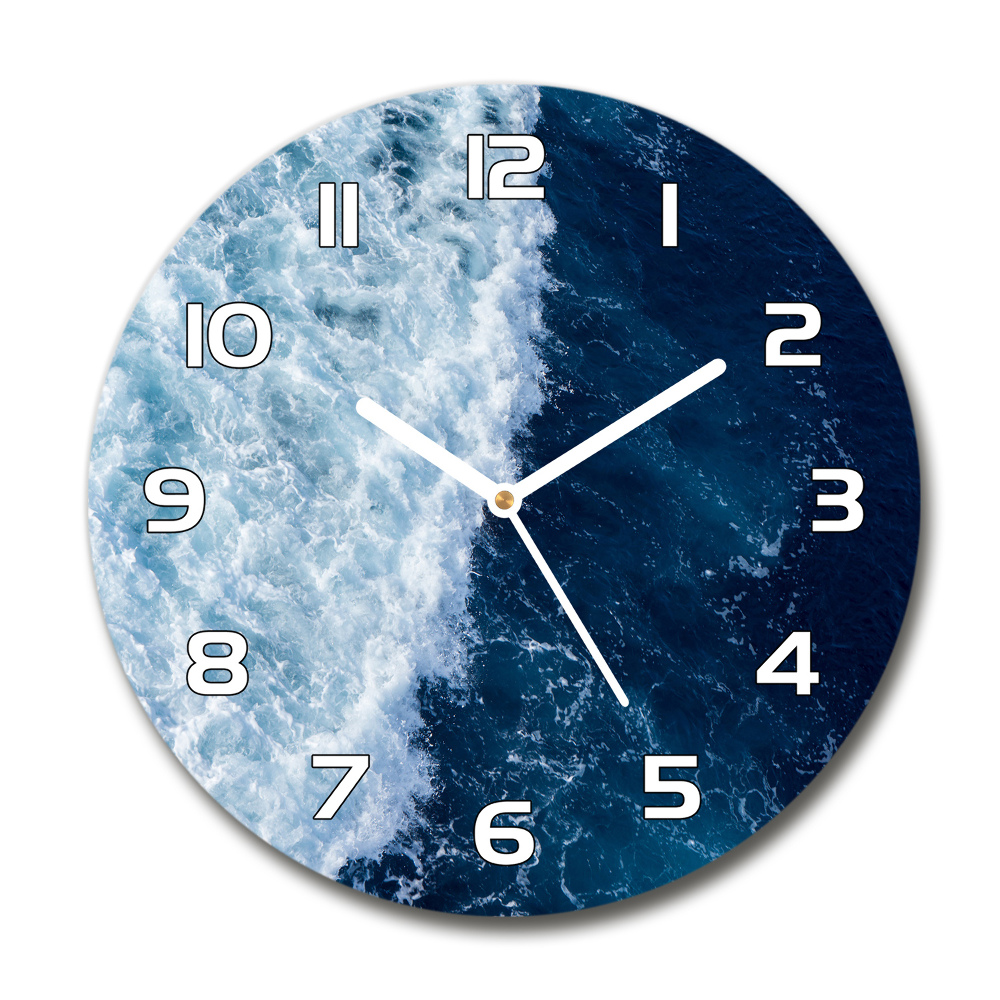 Round wall clock Sea waves