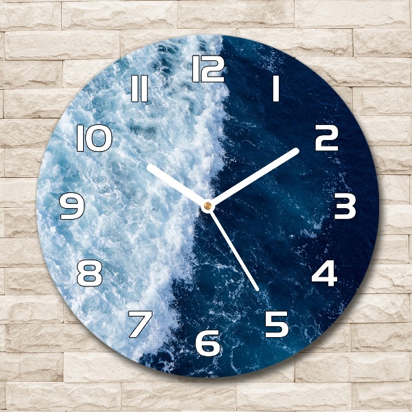 Round wall clock Sea waves