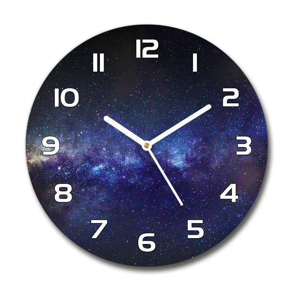 Round clock glass Milky Way