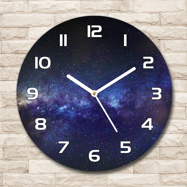 Round clock glass Milky Way