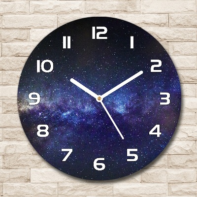 Round clock glass Milky Way