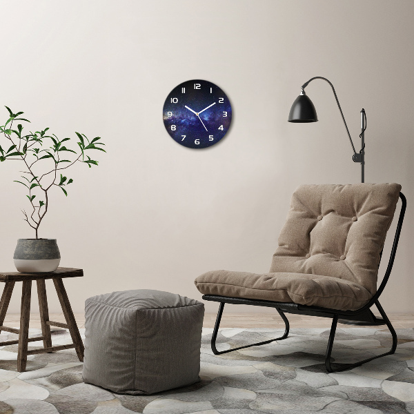 Round clock glass Milky Way