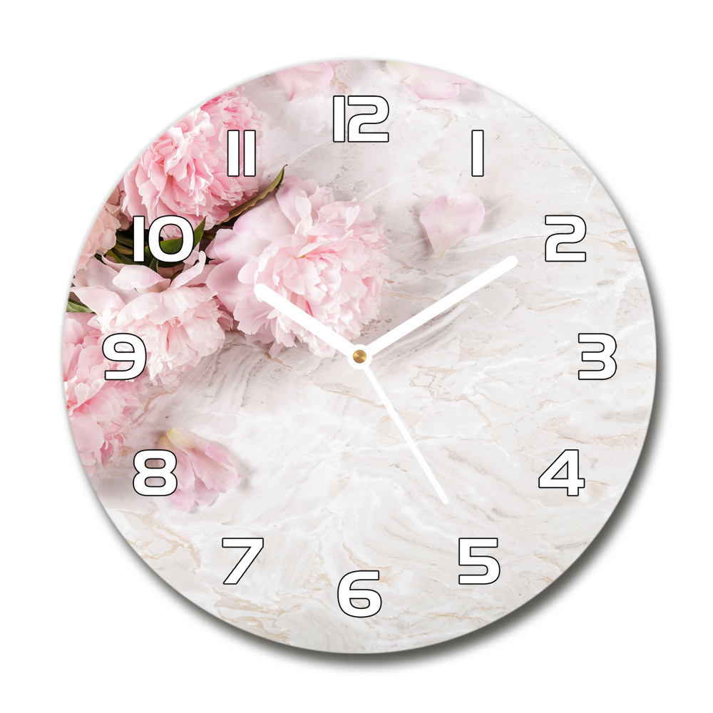 Round wall clock Peonies