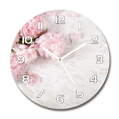 Round wall clock Peonies