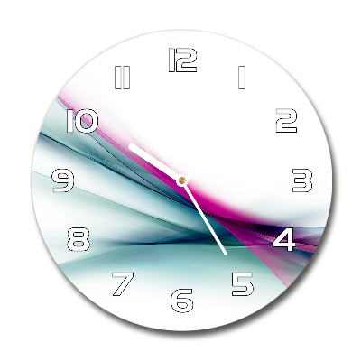 Round glass clock Wave abstraction