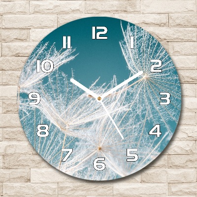 Round wall clock Dandelion seeds