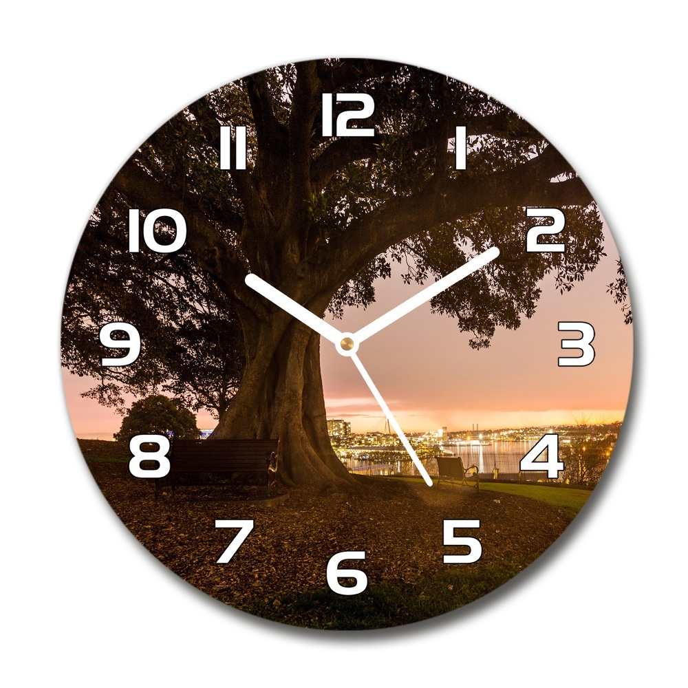 Round wall clock Old tree