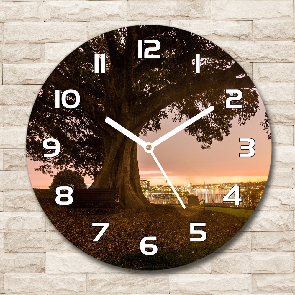 Round wall clock Old tree