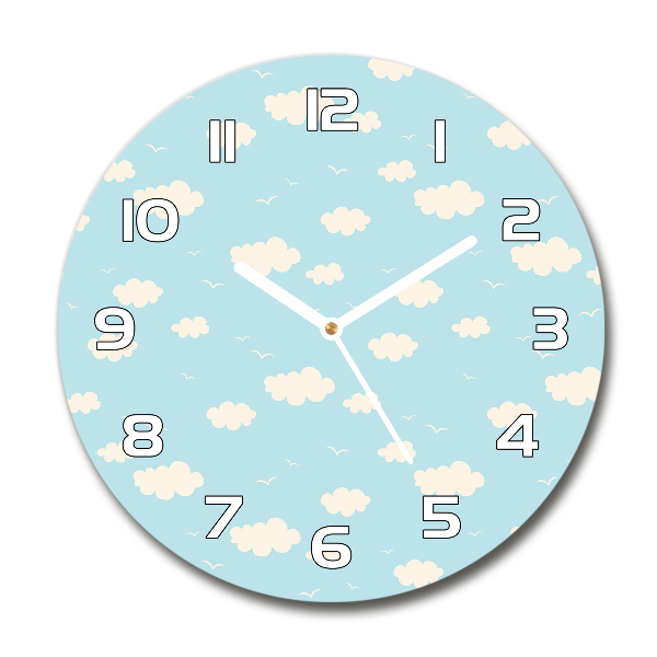 Round wall clock Clouds