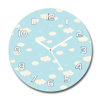 Round wall clock Clouds