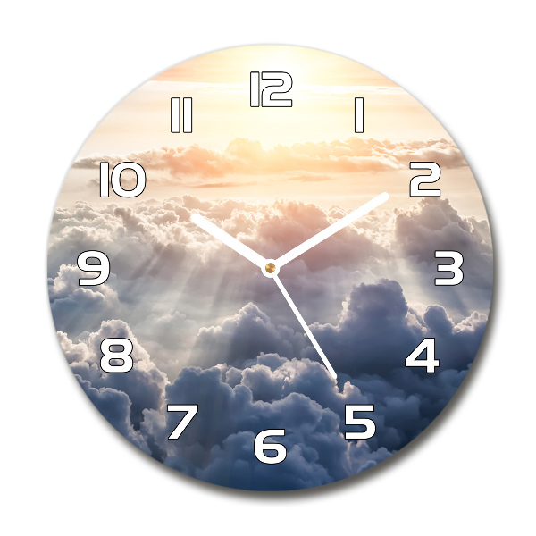 Round wall clock Bird's flight clouds