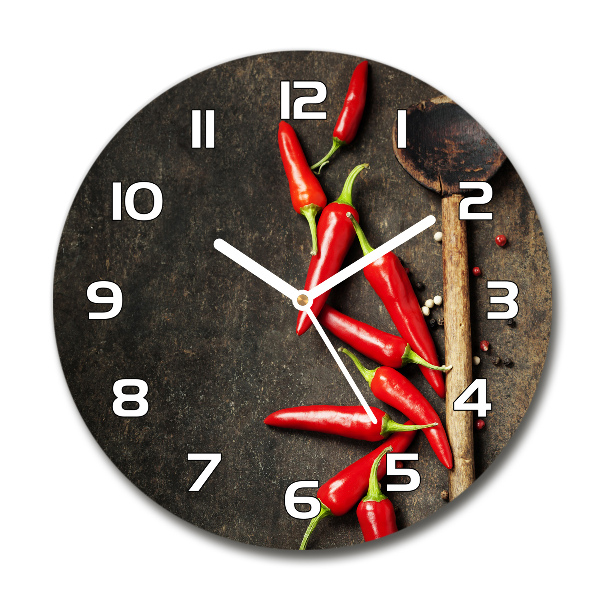 Round wall clock Chilli peppers