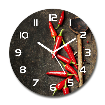 Round wall clock Chilli peppers