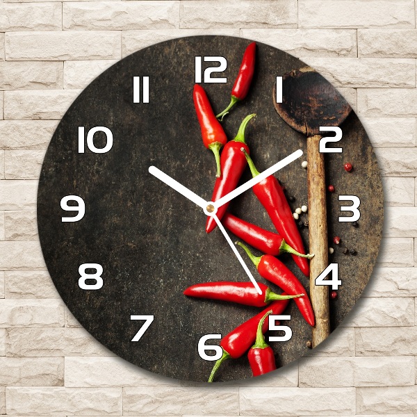 Round wall clock Chilli peppers