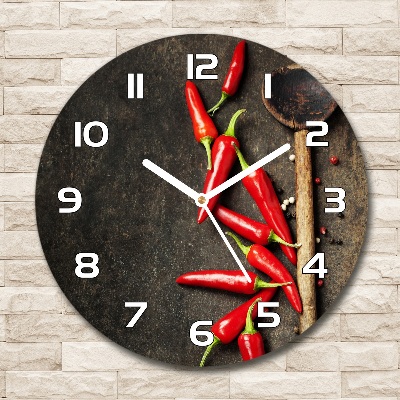 Round wall clock Chilli peppers