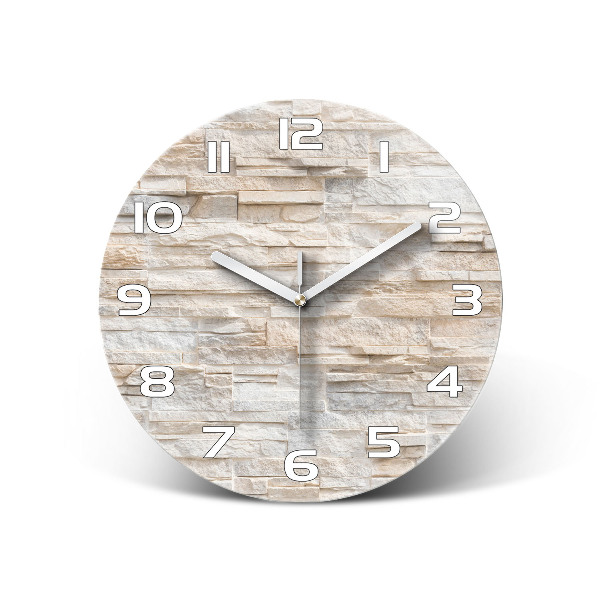 Round glass wall clock Brick wall