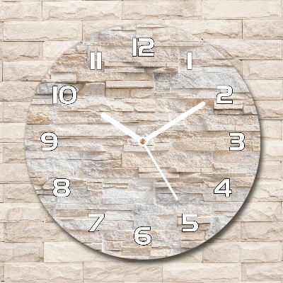 Round glass wall clock Brick wall