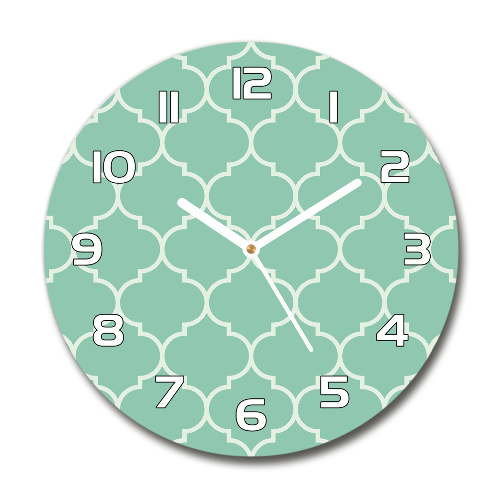 Round glass wall clock Moroccan background