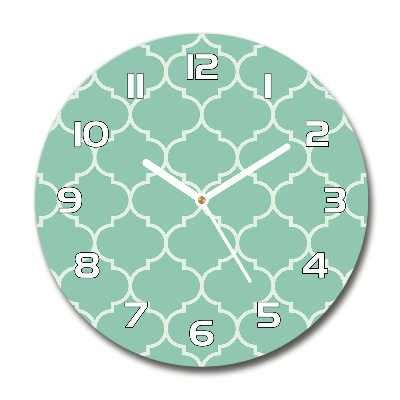 Round glass wall clock Moroccan background