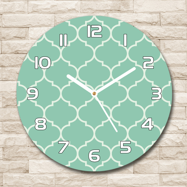 Round glass wall clock Moroccan background