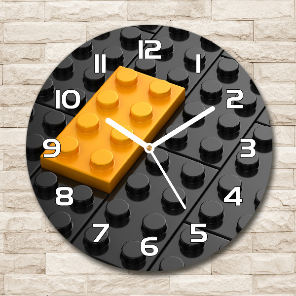 Round wall clock Lego bricks