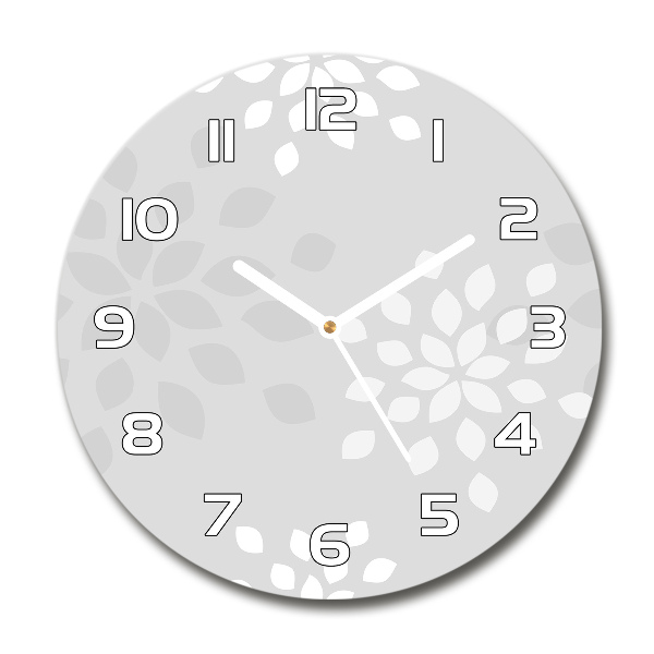 Round clock glass Floral pattern