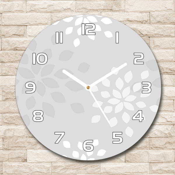 Round clock glass Floral pattern