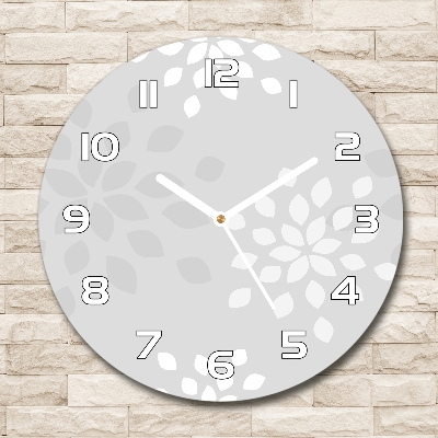 Round clock glass Floral pattern