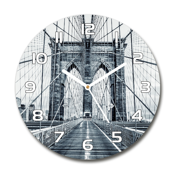 Round wall clock Brooklyn bridge