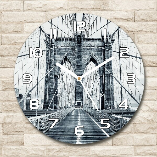 Round wall clock Brooklyn bridge