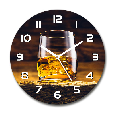 Round clock glass Bourbon in a glass