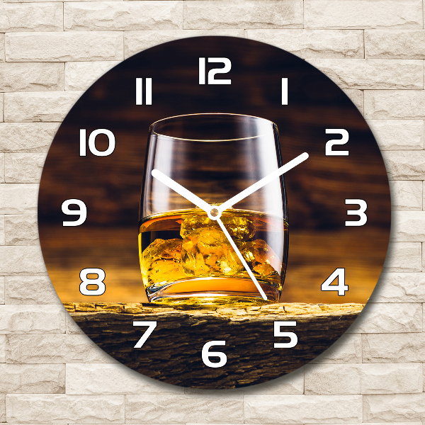 Round clock glass Bourbon in a glass