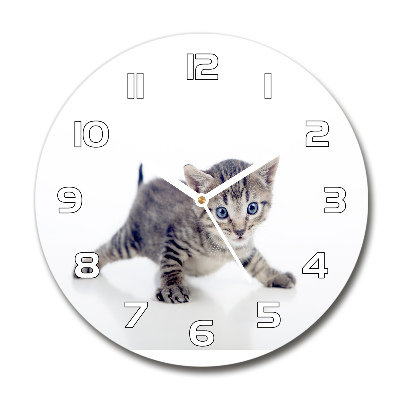 Round wall clock Small cat