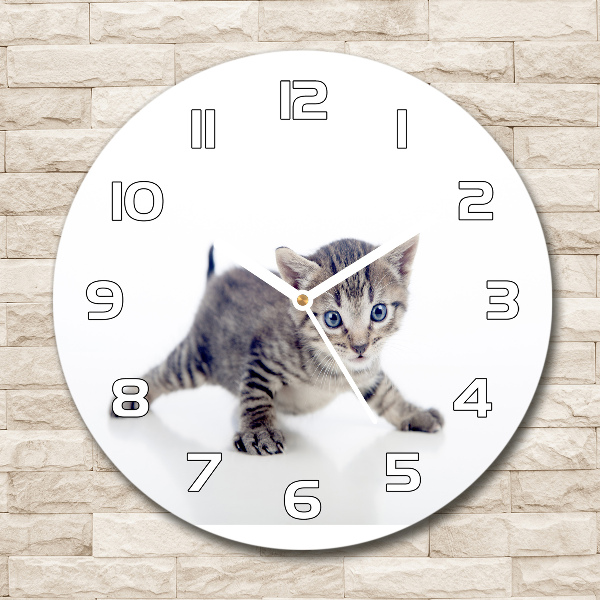 Round wall clock Small cat