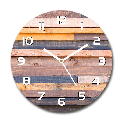 Round wall clock Wooden wall