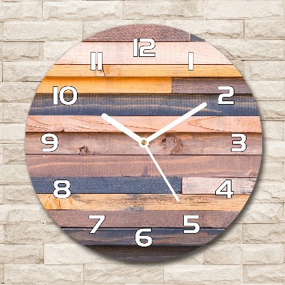 Round wall clock Wooden wall