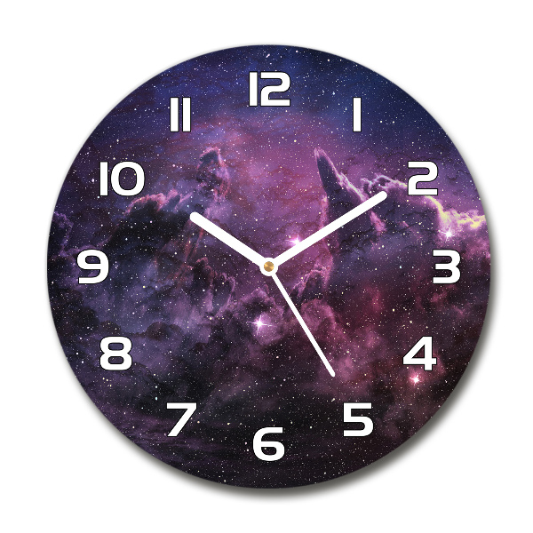 Round glass wall clock Nebula