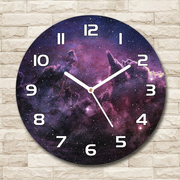 Round glass wall clock Nebula