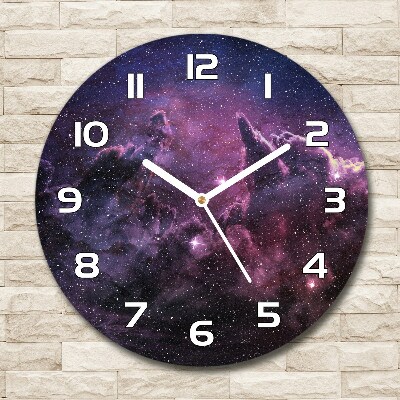 Round glass wall clock Nebula