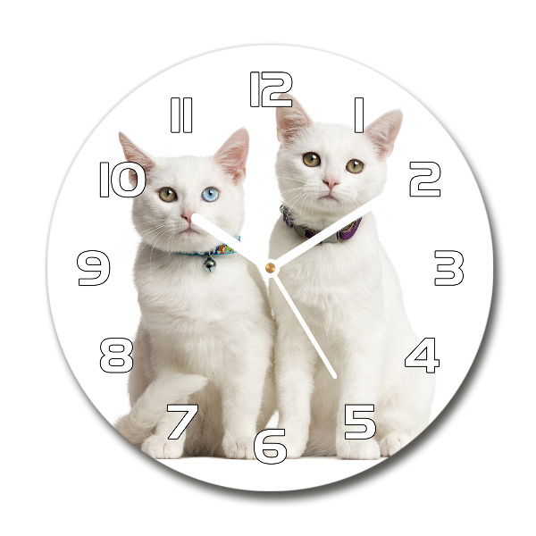 Round wall clock White cats