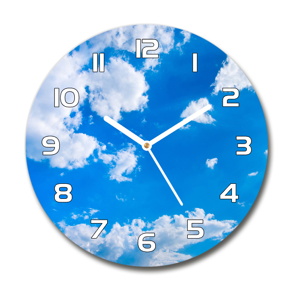 Round wall clock Clouds in the sky