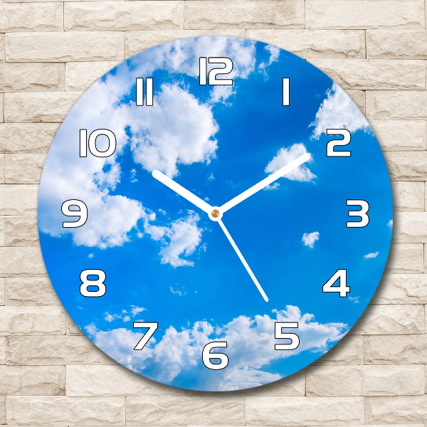 Round wall clock Clouds in the sky