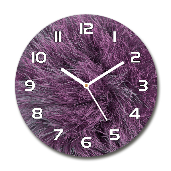 Round wall clock Pink fur