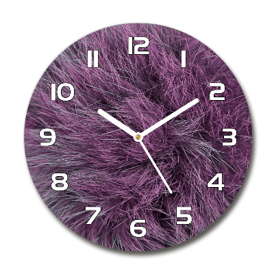 Round wall clock Pink fur