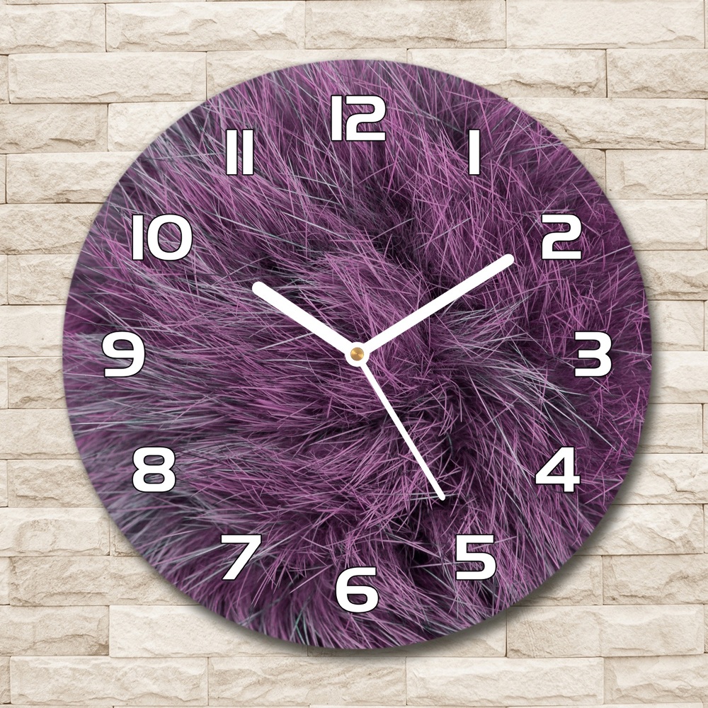 Round wall clock Pink fur