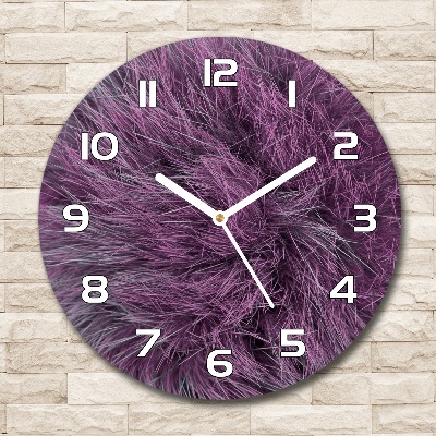 Round wall clock Pink fur