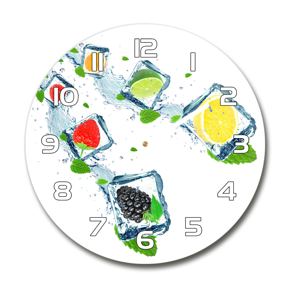 Round wall clock Fruit in cubes