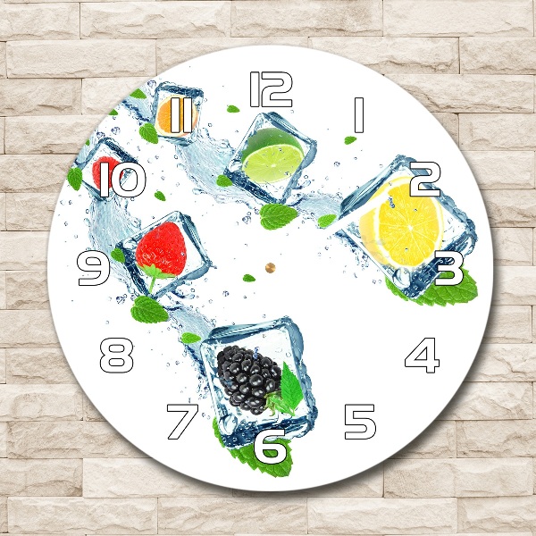 Round wall clock Fruit in cubes