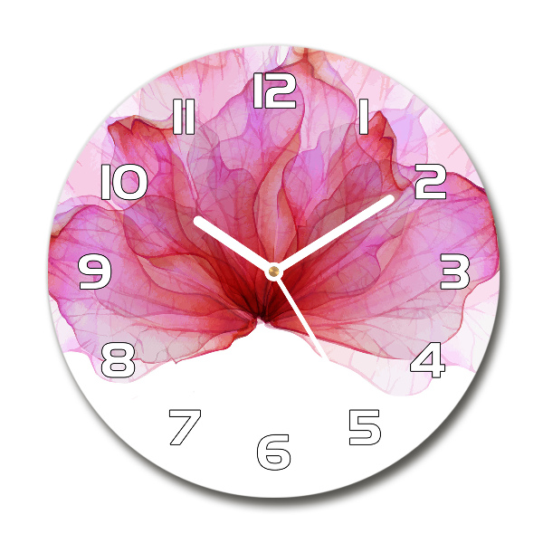 Round wall clock Pink flower